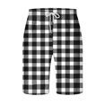 thumbnail image 3 of JIUKU Plus Size Pajamas Shorts for Men High Elastic Waisted Plaid Beach Shorts Drawstring Loose Comfy Shorts, 3 of 4