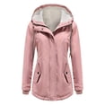 thumbnail image 5 of KANG Fleece Lined Hooded Jacket Windproof Outdoor Softshell Coat For Fall Winter Casual Warm ComfortPinkXXL, 5 of 5