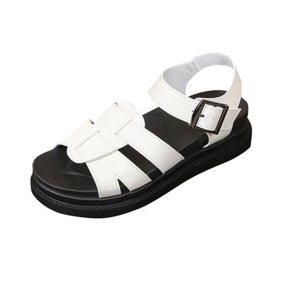 Wensltd Beach Sandals Women Summer Ankle Strap Buckle Sandals Thick Sole Comfortable Spring Summer Outdoor Beach Sandals Beige