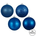 thumbnail image 2 of Vickerman 3" Blue 4-Finish Ornament Assortment, 32 per Box, 2 of 2