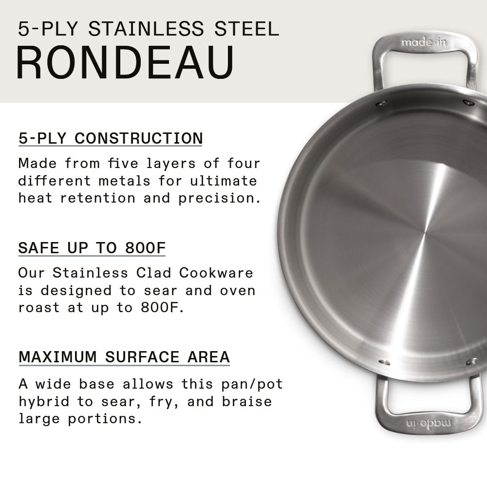 Stainless Clad Rondeau, 6 Quart