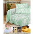 thumbnail image 4 of Green Botanical Sofa Covers for 3 Cushion Couch,Washable Sectional & L Shape Couch Covers for Dog/Cat/Kid,Vintage Spring Retro Flower Floral Herb Non Slip Sofa Slipcover Tassel Futon Cover 71x150, 4 of 8