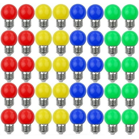 

Colored Led Bulbs E27 3w=30w Decorative And Design Light 240 Lumens Ac220v-240v Decoration Lamp Mixed Colors Red Yellow Blue Green - Pack Of 40 [energ