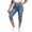 Light Blue, variant on CYRBOKO Women's Capri Pants, Casual Stretchy Elastic Waist Slim Fit Summer Capris Non-denim Navy Size L