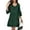 Dot Dark Green, variant on Women Summer T-Shirts Dress V Neck Casual Loose Mini Swing Shift Dresses, S Black
