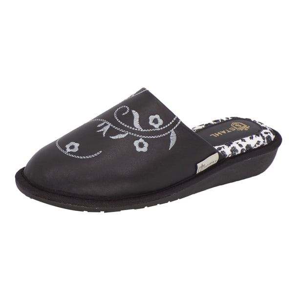 PANTUFLA PARA MUJER Stahl 1840 NEGRO, PIEL DE BORREGO