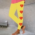 thumbnail image 2 of Feancey Holiday Sales 2025 Yoga Pant Leggings for Women Valentines Day Love Heart Print Workout Tights High Waisted Tummy Control Skinny Pants Scrunch Butt Lift Leggings Yellow XL, 2 of 7