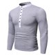 thumbnail image 5 of pstuiky camisas de manga larga para hombre, Camiseta de manga larga con cuello alto falso de color liso para hombre, con múltiples botones y preimpregnación salir tops xl, 5 of 5