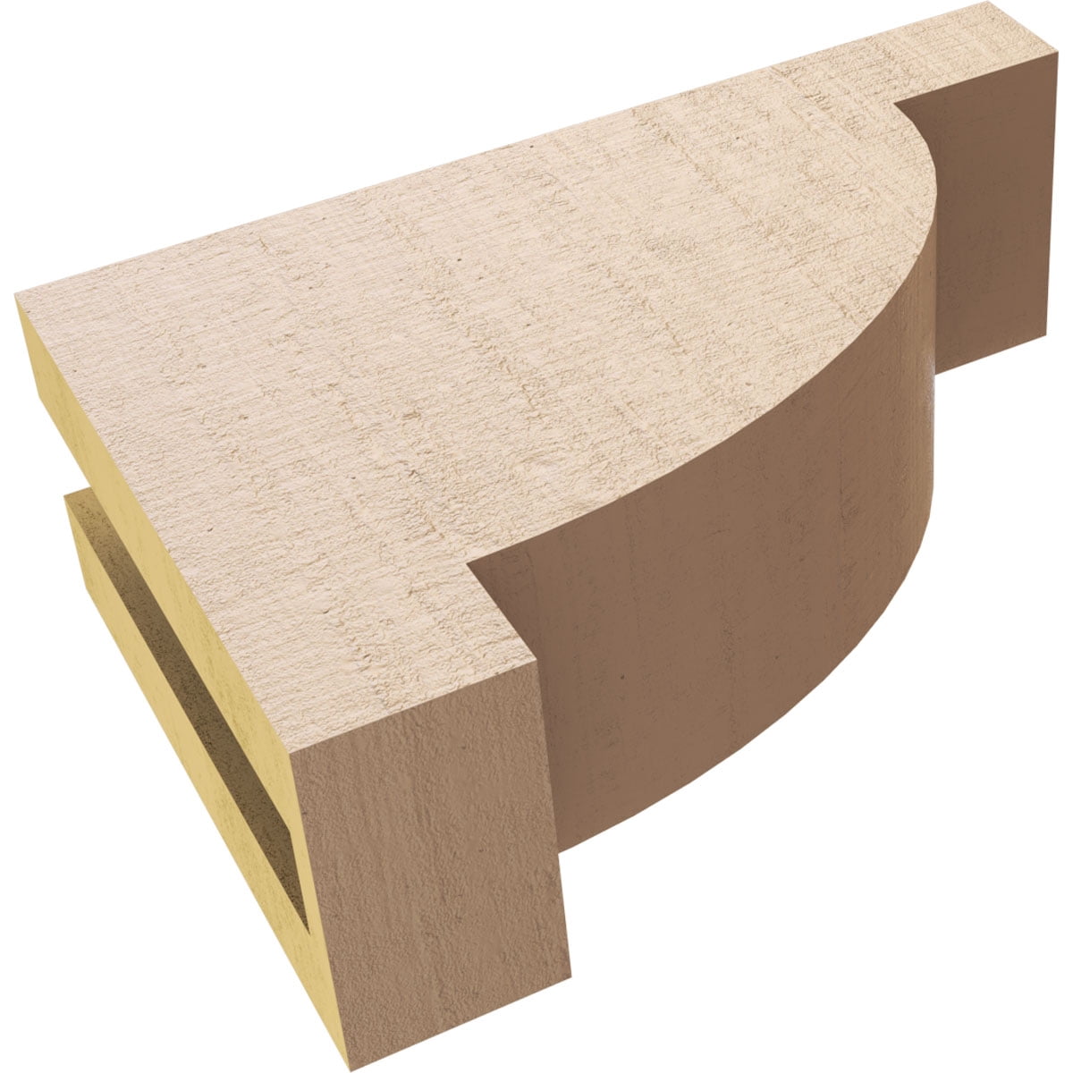 3"W x 9"D x 6"H Classic Alpine Rough Cedar Woodgrain TimberThane Corbel, Primed Tan