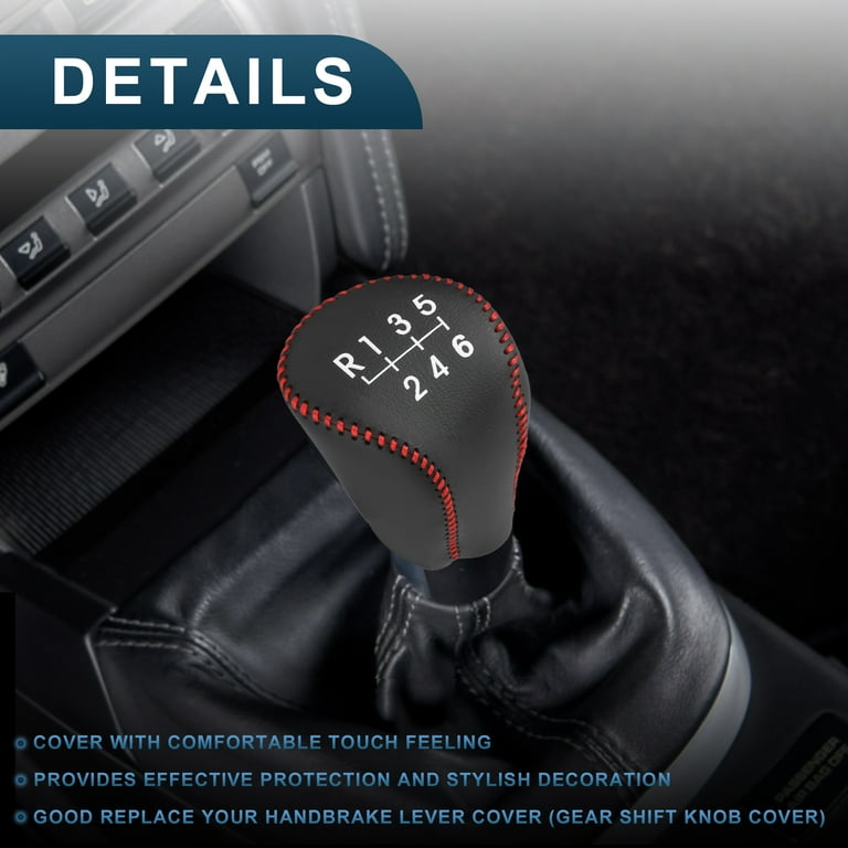 Gear Shift Knob Cover for Hyundai I10 I20 IX20 with Red Stitches Transmission Shifter Boot Lever Cover Walmart