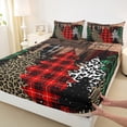 thumbnail image 3 of Homewish Teens Merry Christmas Bed Sheets, Retro Western Buffalo Plaid King Sheets, Rustic Lodge Cabin Sheet Set, Super Cozy Room Decor, 4pcs, 3 of 7