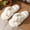 White, variant on Women’s Fluffy flip-flops Open Toe Flip Flop House Slippers Soft Plush Cozy Indoor Warm Home Slides for Fall Winter