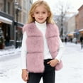 thumbnail image 2 of HNMKIU Winter Girls Vest Jacket Cozy Lined Thermal Padded Outerwear for Cold Weather Play and Daily Fashion Wear 02_Pink,3-4 Years, 2 of 5