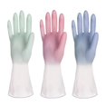 thumbnail image 1 of BR Guantes de limpieza de goma - 3 pares, antideslizantes y reutilizables, tamaño mediano para el hogar, 1 of 5