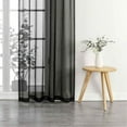 thumbnail image 5 of Woven Trends Crystal Sheer Voile Curtain Panels - Solid Rod Pocket Window Treatments with Light Filtering Sheers for Living Room, Bedroom Drapes 2-Pack Panels, 52"W x 95"L, Black, 5 of 8
