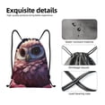 thumbnail image 4 of Saiise Cute Flower Owl Pattern Sports Drawstring Backpack - String Swim Gym Bag with Wet Proof Pocket for Women&Men-Medium, 4 of 6