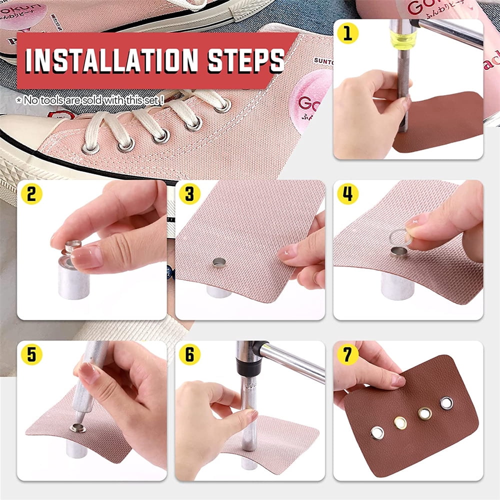 NOGIS 100Pcs - 50Sets 1" (25mm) Hole Sliver Grommets Thicken Metal Grommets Eyelets Grommet Kit, Metal Eyelets Kits Grommets Eyelets for Repairing Canvas, Leather, Curtains