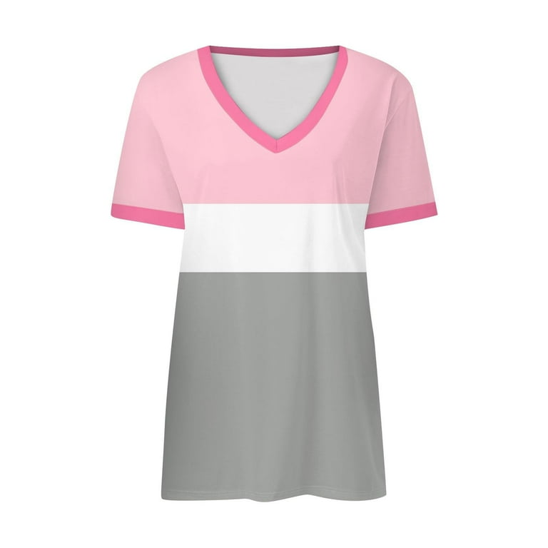 Casual Print Basic V Neck Tops(4 Colors) Casual Print Basic V Neck Tops(4 Colors)