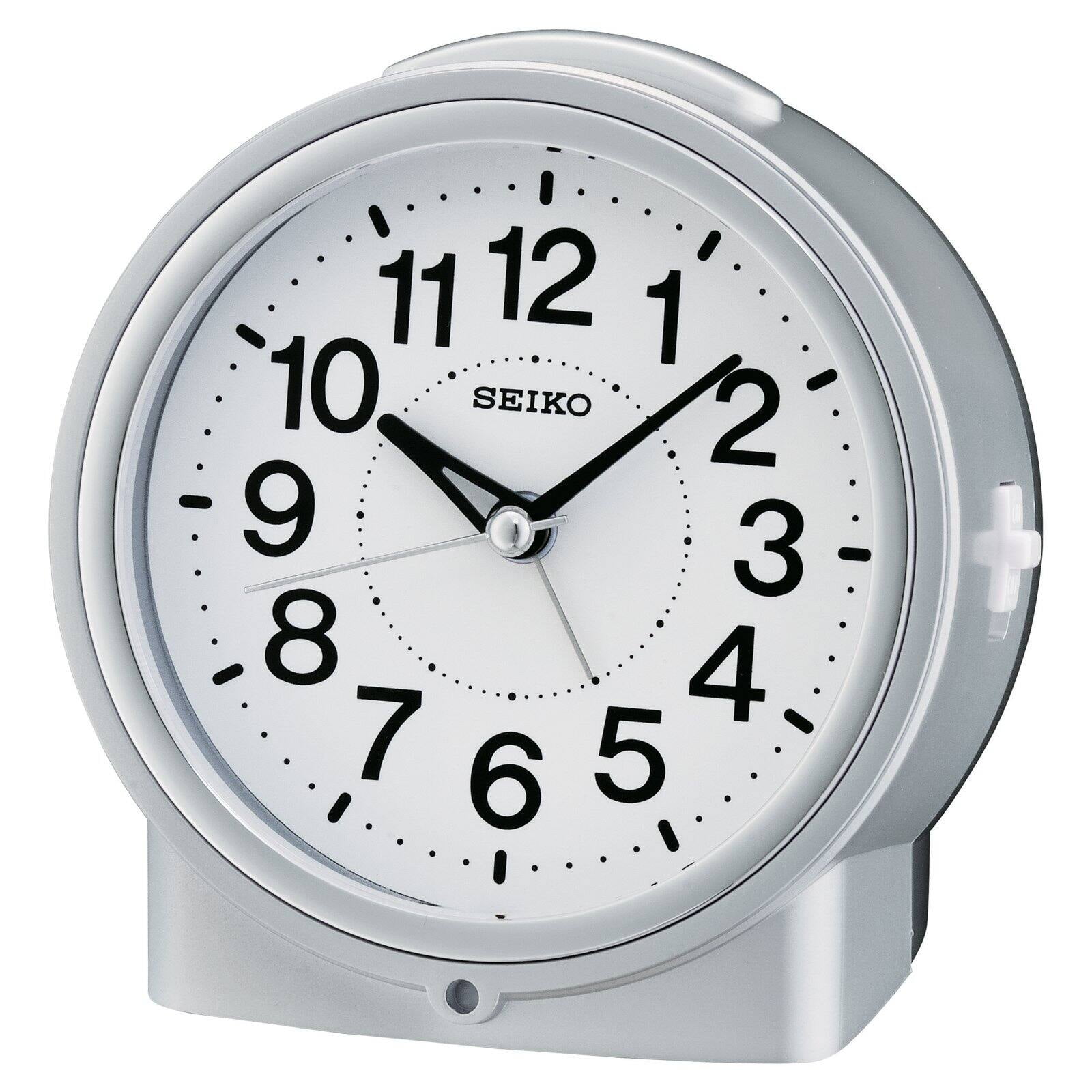 Seiko Everett Alarm Clock Dial Light, Beep Alarm, Snooze Quartz, Analog,  QHE117SLH 