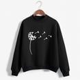 thumbnail image 2 of CEHVOM Femmes Mode Décontractée Imprimé Col Rond Ample Manches Longues Hauts Courts Blouse Chandails Sans Capuche Liquidation, 2 of 5