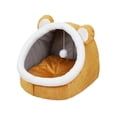 thumbnail image 1 of Cama cueva para gatos, camas para mascotas, tiendas de campaña con pelotas de juguete interactivas, nido, casa para perros antideslizante, muebles par , amarillos, L, 1 of 8