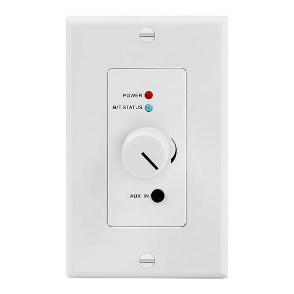 Wireless Bluetooth Audio Receiver Wall Plate Mount, 120W BT 5.0 aptX Music Streaming Adapter - 2 Speakers Stereo Amplifier Audio Volume Control, 3.5mm AUX Input for Sound Speaker Systems