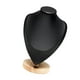 thumbnail image 2 of Elegante busto de exhibición de collares con base de madera, soporte de joyería liso, modelo duradero Negro L, 2 of 6
