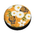 thumbnail image 3 of Easygdp White Floral And Butterflies Wheel Sun Guard, Spare Tire Cover,Universal Trailer Suv Truck Camper Travel,Easy To Install And Remove -15 Inch, 3 of 9