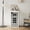 White 06, variant on Modular Wine Bar Cabinet with Hutch for Dining Room, Brown Walnut Storage Cabinet with Shelves for Living Room, 17.8W x 15.95D x 35.43H