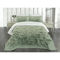 thumbnail image 2 of Ambesonne Sage Green Quilted Bedspread Set 3 Pcs, Botanical Wildfloral Art, King Size, Pale Teal Emerald, 2 of 4