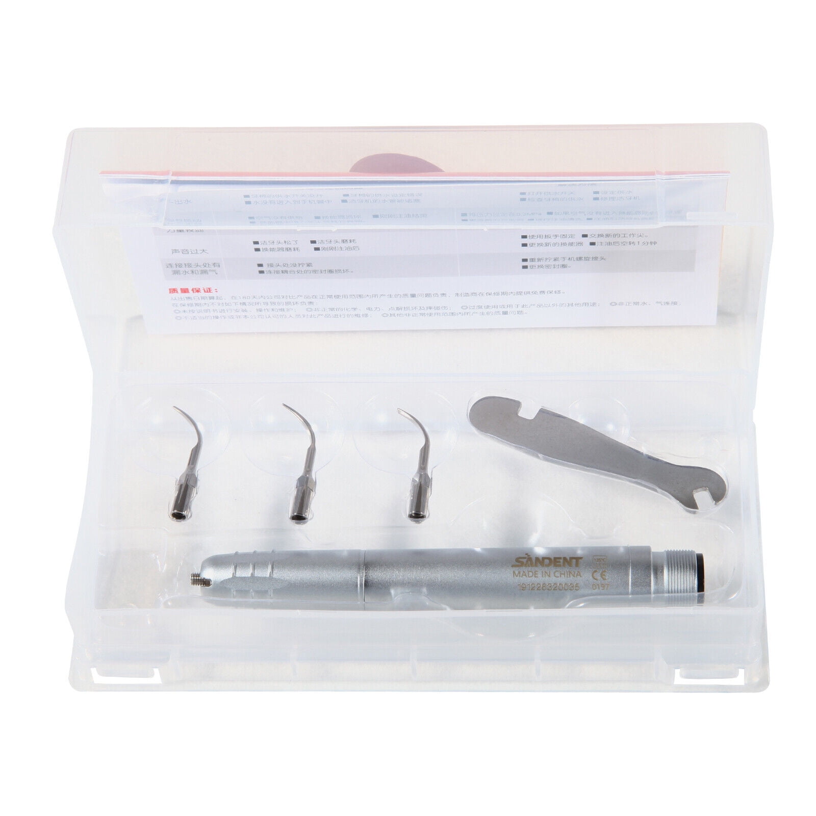 NSK Style Dental Ultrasonic Air Perio Scaler Handpiece Hygienist 2-Hole + 3 Tips