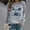 B Gray, variant on HAPIMO Women's Fashion Basic Shirts Cute Funny Dog Sheep Animal Print Sweatshirts Mid-Length Long Sleeve Tops Casual Crewneck Pullover Blouses Black L