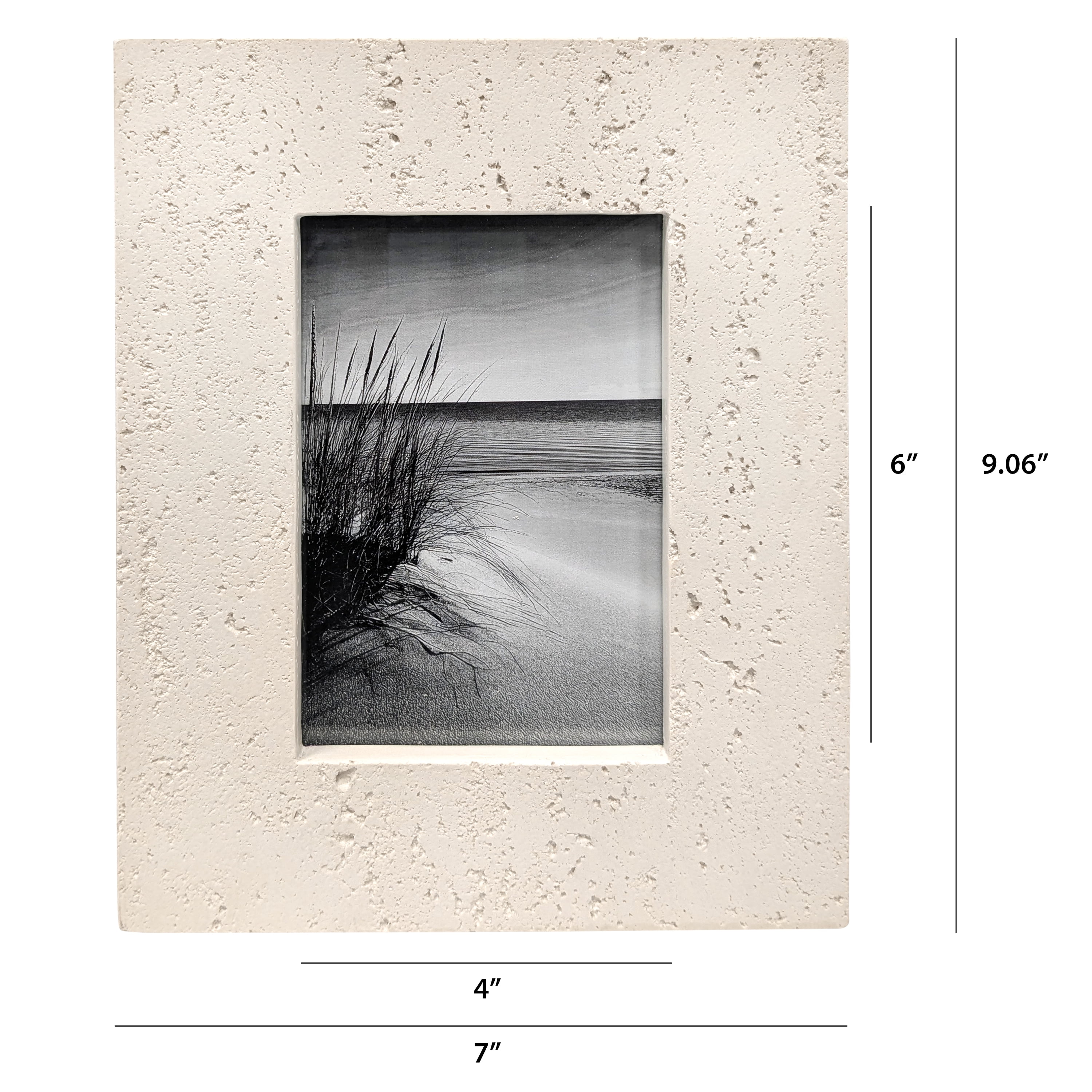 Bradley & Ballard - 4x6 inch Wide Sandstone Finsh Oval Photo Opening Tabletop & Wall Photo Frame