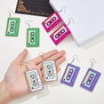 thumbnail image 5 of DESIGNICE 4 Pairs Cassette Tape Dangle Earrings 70S 80S Retro Cassette Dangle Earrings Acrylic Punk Funny Earrings Neon Earrings Party Accessories Holiday Birthday Gifts for Diy Women Ladies, 5 of 7