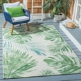 thumbnail image 4 of SAFAVIEH Barbados Distressed Palm Leaves Outdoor Area Rug, Green/Teal, 6'6" x 6'6" Square, 4 of 8