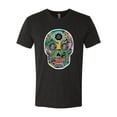 thumbnail image 2 of Day Of The Dead Calavera Skull Colorful Trippy | Mens Pop Culture Premium Tri Blend T-Shirt, Vintage Black, 2XL, 2 of 4