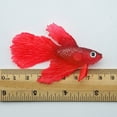 thumbnail image 3 of Decoración de tanque de peces de acuario Betta con efecto brillante suave de silicona artificial (rojo), 3 of 5