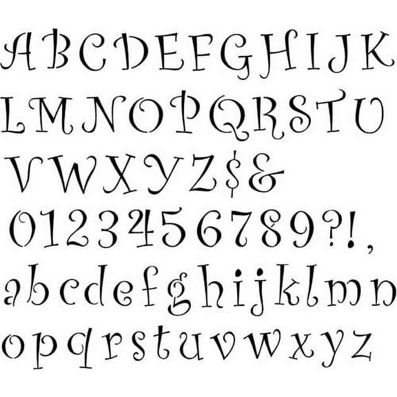Curly Lettering Wall Stencil SKU #3103 by Designer Stencils