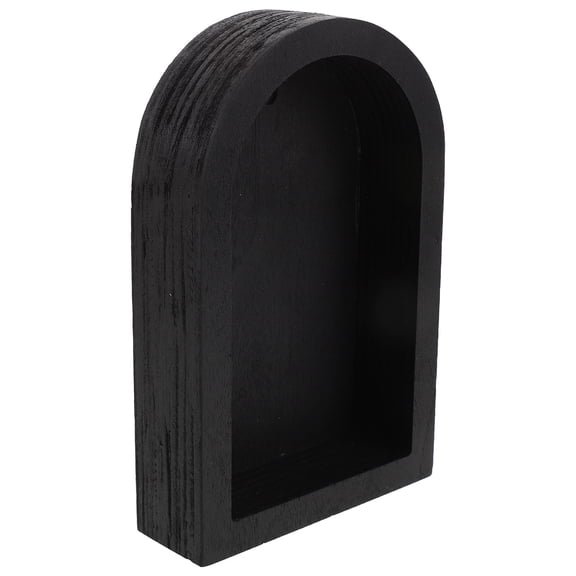 LABRIMP Black Wooden Arch Shelf Minimalist Home Decor Versatile Small Item Display