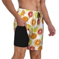 thumbnail image 2 of Naloa Lemon Orange Print Men Swim Trunks with Compression Liner ,Board Shorts,Men's Swim Shorts with Drawstring and Elastic Waistband-3X-Large, 2 of 6