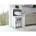 thumbnail image 5 of Kitchen Cart - Open Shelf, Double Door Cabinet, 70''h X 23.34''w, White, 2 Interior Shelves, Pine Wood, Engineered 1.77''h Gliding , Shelf With Rotatable Wheels, 5 of 5