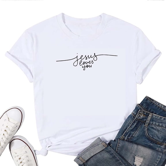 Jesus Loves You T-Shirt for Women – Funny Christian Graphic Tee, Faith-Based Religious Top