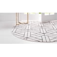 thumbnail image 4 of Rugs.com Lattice Trellis Collection Rug – 8 Ft Round White Low-Pile Rug Perfect For Kitchens, Dining Rooms, 4 of 9