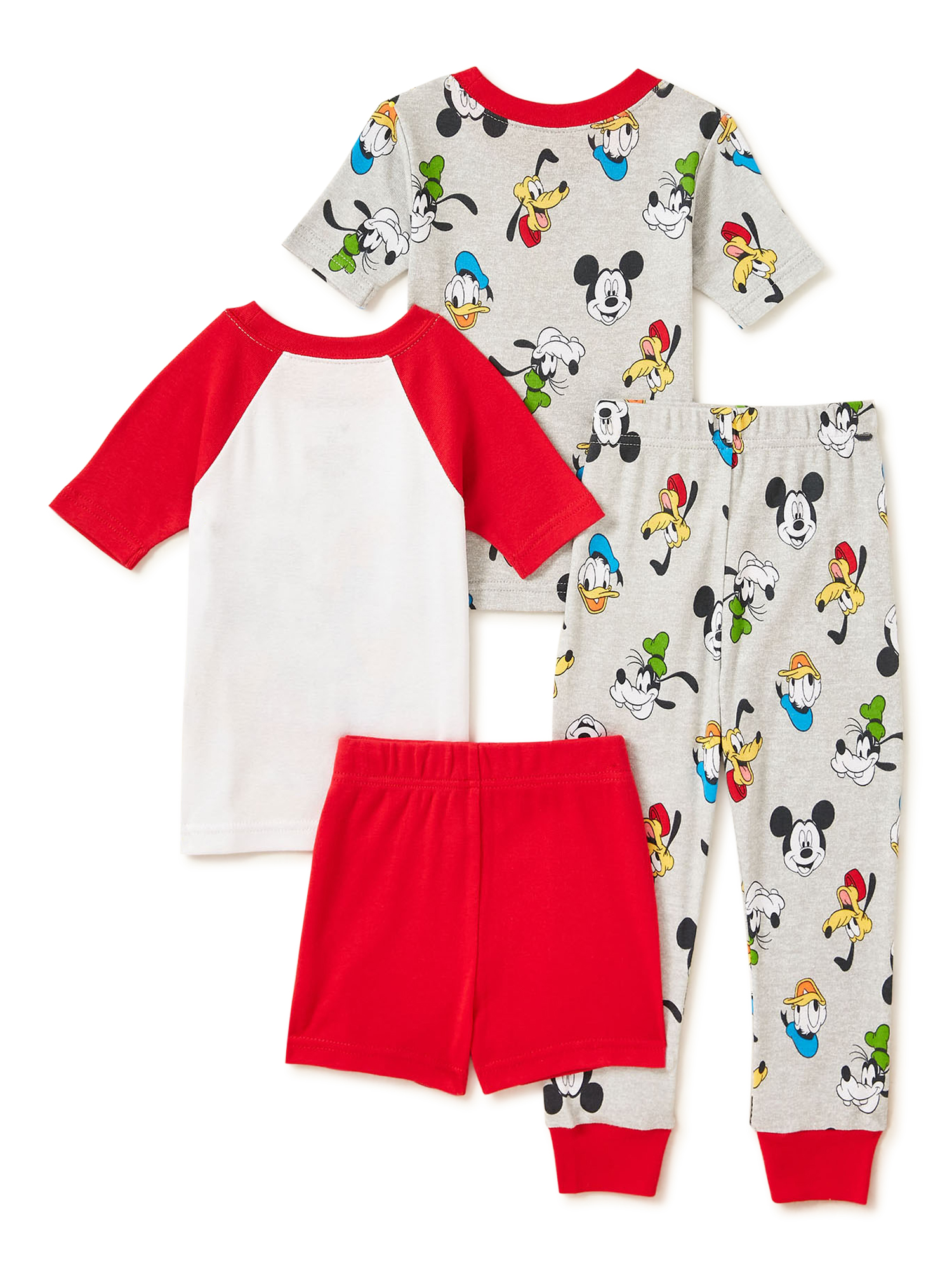 Disney Mickey Mouse Toddler Boys Snug Fit Cotton Short Sleeve T-Shirt & Pants, 4-Piece Pajama Set, Sizes 2T-5T - image 2 of 3