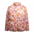 thumbnail image 5 of STETMN Warm Quilted Jackets for Women Floral Print Puffer Jacket Long Sleeve Short Outwear Coats, 5 of 6