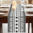 thumbnail image 3 of Table Runners 70 Inches Long Dress Scarves, Black White Boho Farmhouse Coffee/Dining/Kitchen Table Decor, Holiday Table Runner, Vintage Abstract Art Ethnic Tribe 13x70 Inch, 3 of 9