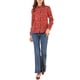 thumbnail image 2 of Camisa de mujer de botones INSPIRE CHIC con estampado floral, de manga larga, cuello puntiagudo, top de oficina, color rojo, 2 of 8