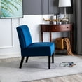 thumbnail image 7 of Accent Chairs Reese Mid Century Modern Accent Chairs Set of 2 with Minimalist Design, Elegant Velvet Upholstery and Solid Wood Legs, Ideal for Living Room or Bedroom, Dark Blue,Fabric Accent Chairs, 7 of 7