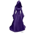 thumbnail image 3 of Vintage Witch Dress for Women Embroidered Renaissance Dresses Gothic Hooded Vampire Gown Dress Plus Size Long Peasant Dress, 3 of 8