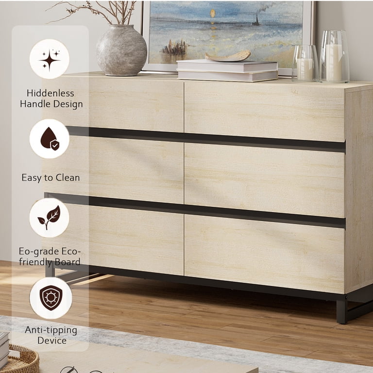 metal base dresser Modern 12 Drawers Storage Dresser with Adjustable Shelf and Metal Base, 3  In 1 Household Chest of Drawers, Closet Organizer Cabinet for Bedroom,Beige